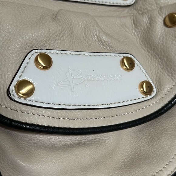 B. MAKOWSKY VINTAGE Y2K ERA 2000's 100% GENUINE LEATHER OVERSIZED SLOUCH HANDBAG - Picture 4 of 10